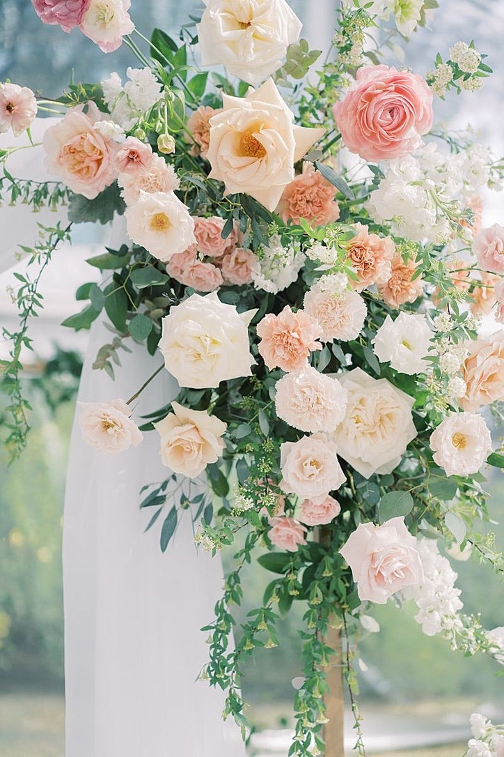 Peach, White and Blush Wedding Flowers