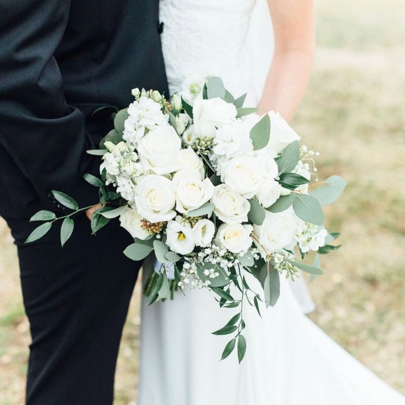 White Flowers- Eucalyptus Greenery