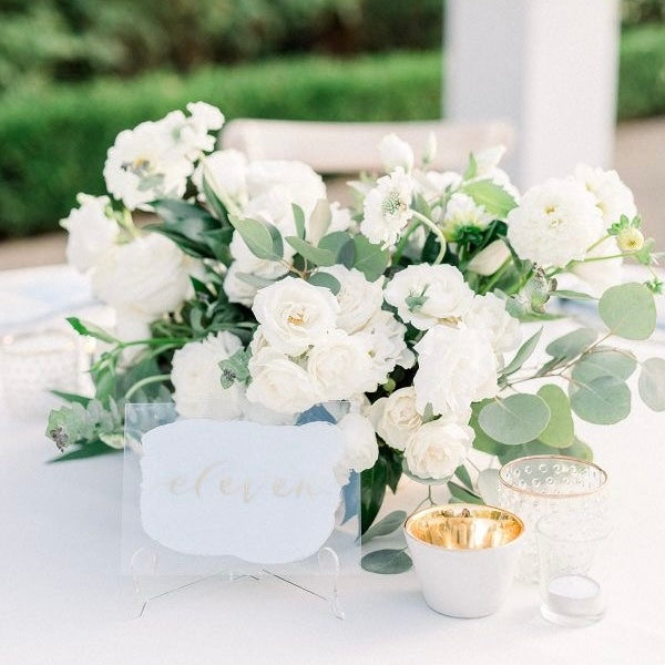 White Flowers- Eucalyptus Greenery