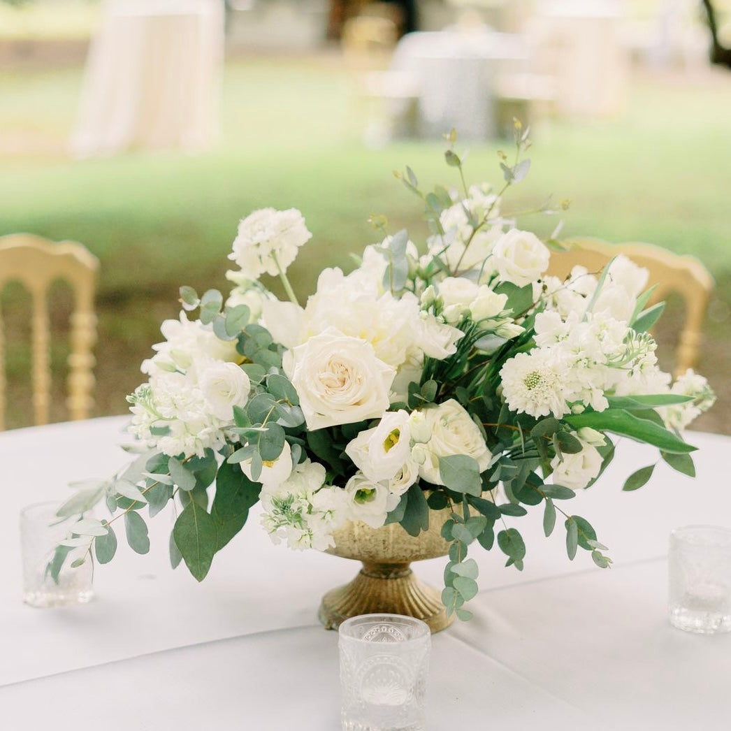 White Flowers- Eucalyptus Greenery