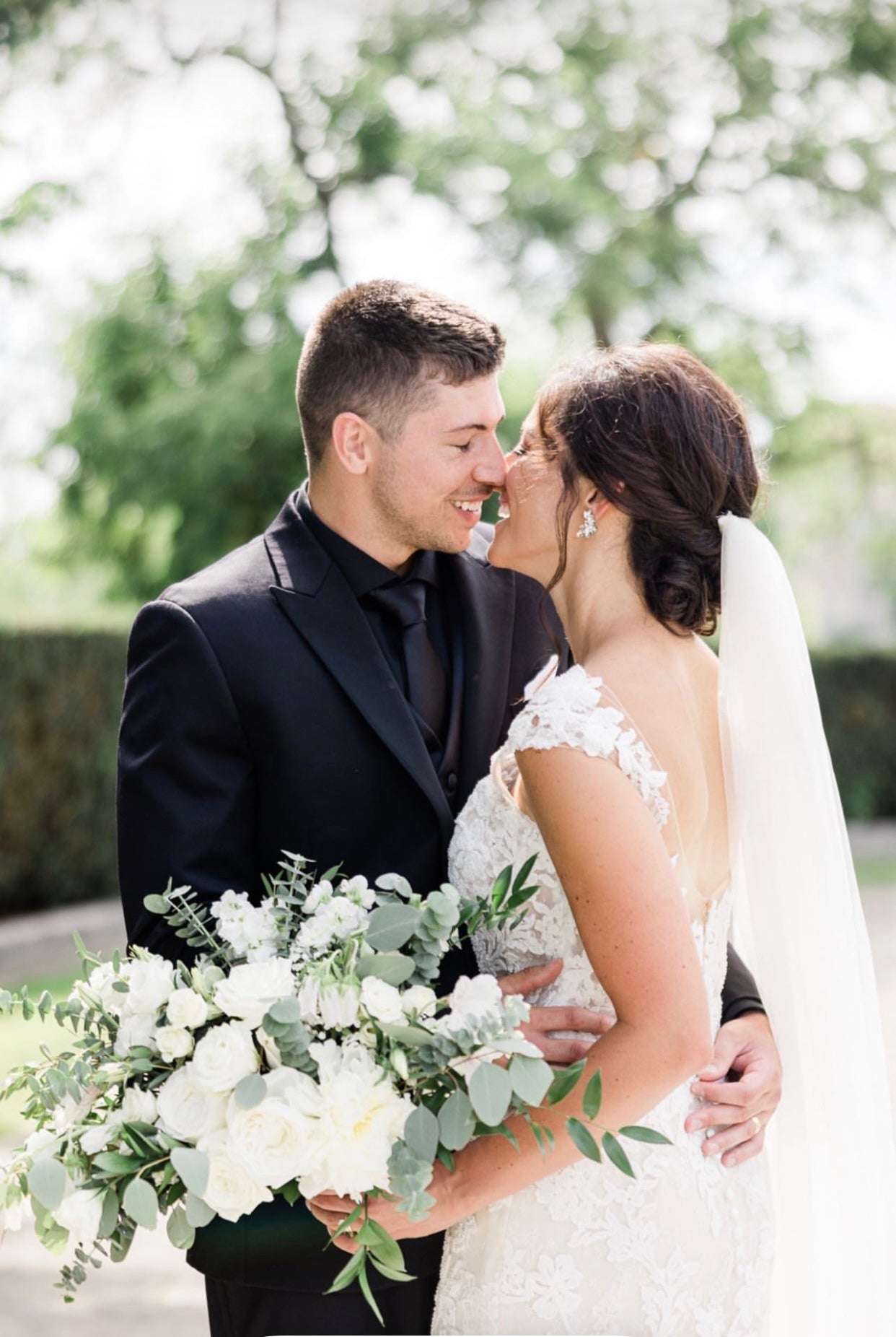 White Flowers- Eucalyptus Greenery