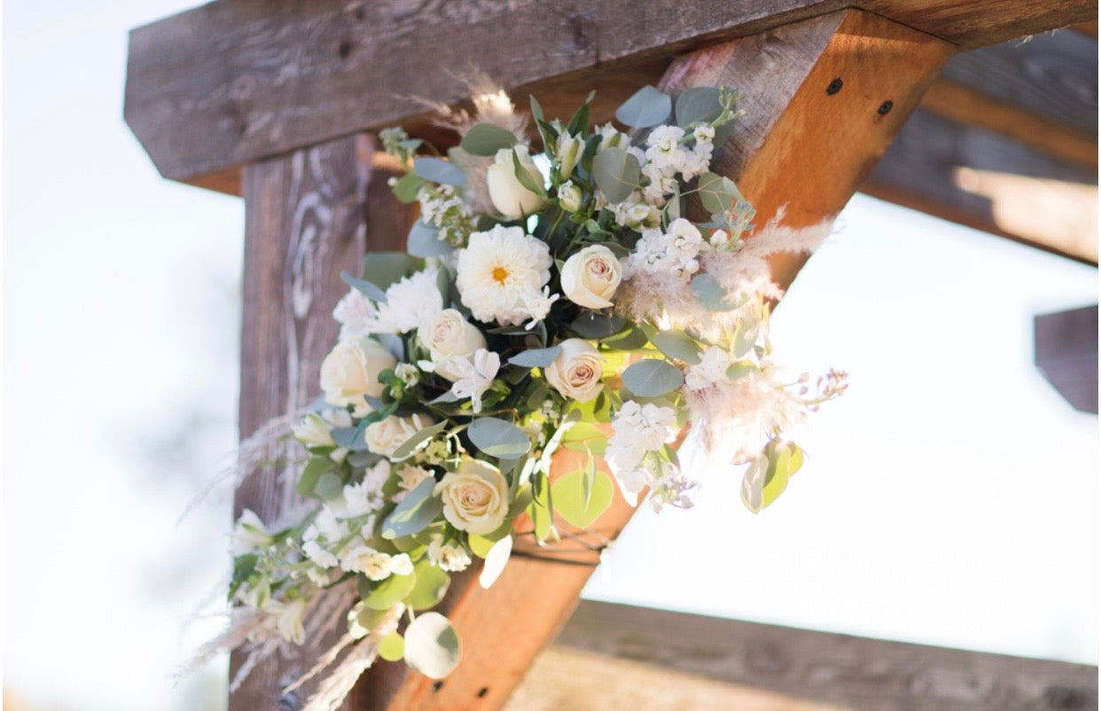 White Flowers- Eucalyptus Greenery