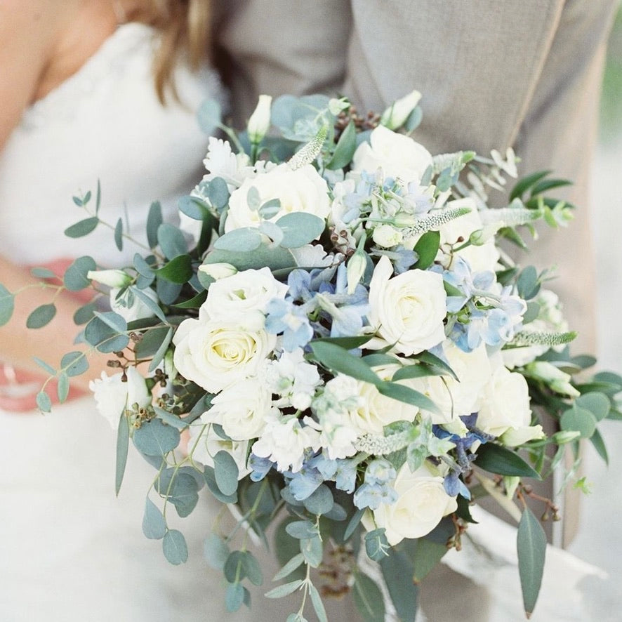 White & Blue Wedding Flowers