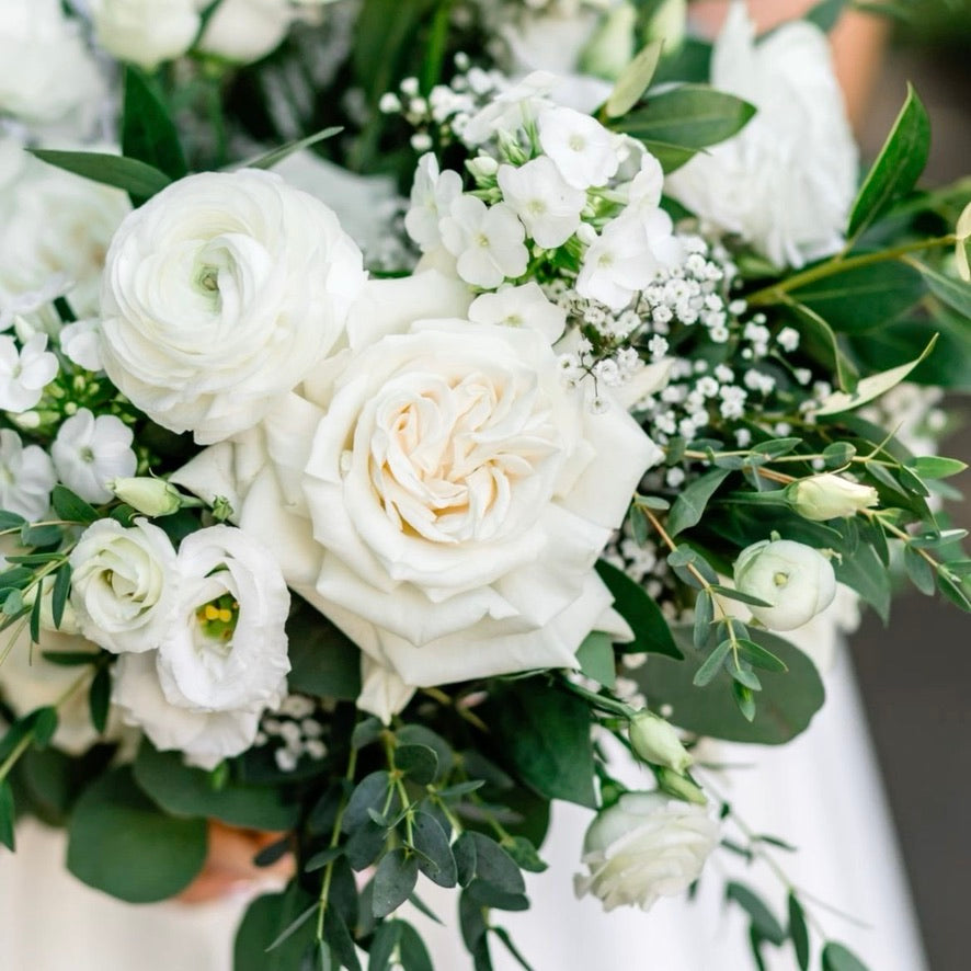 White Flowers- Darker Greenery
