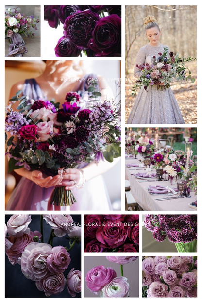Shades of Purple & Plum Wedding Flowers