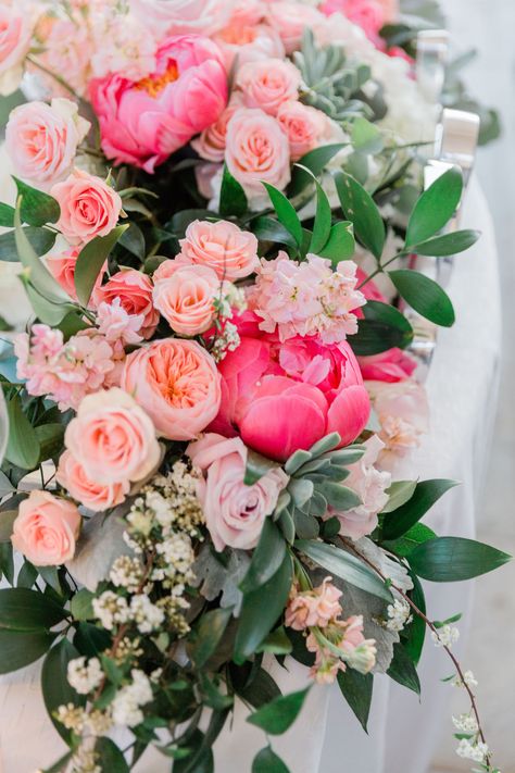 Pinks and Coral Wedding Flowers