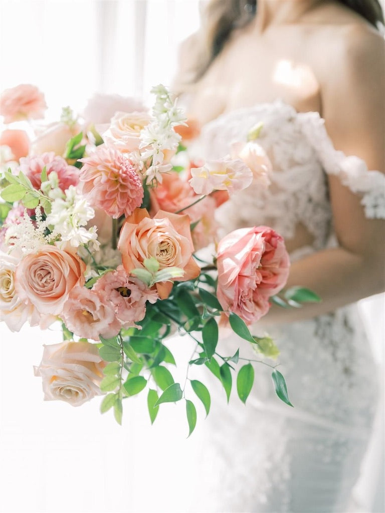 Peach, White and Blush Wedding Flowers