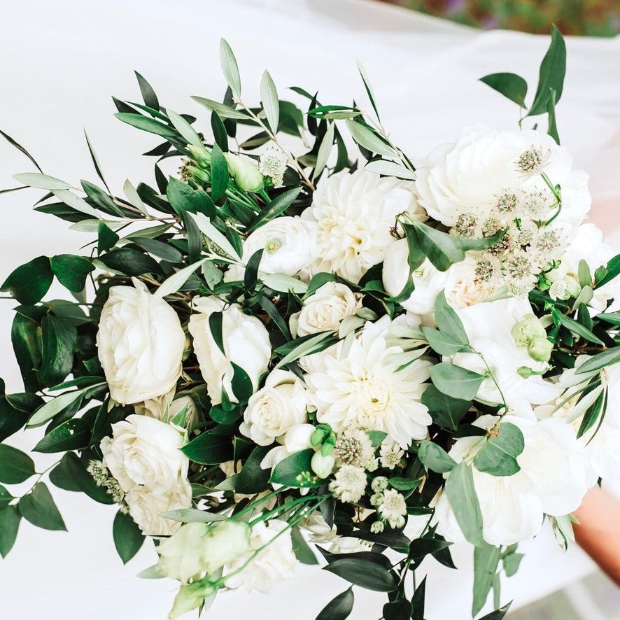 White Flowers- Darker Greenery