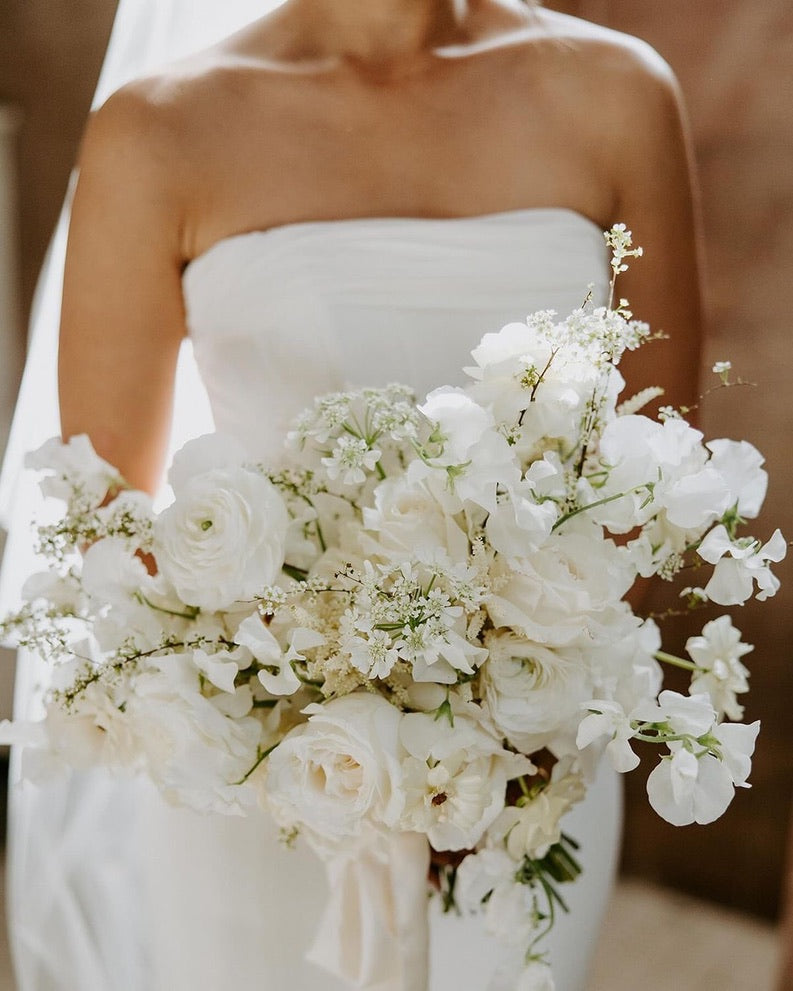White Whimsical Flowers, No Greenery