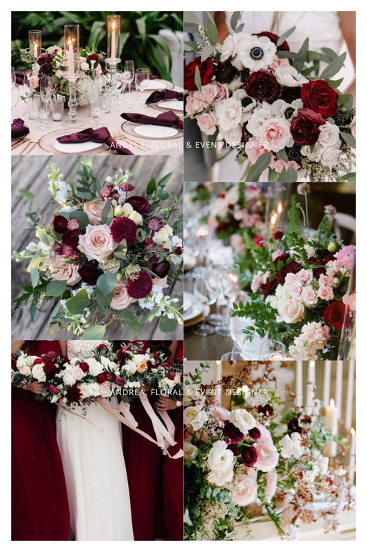 Burgundy & Blush Wedding Flowers