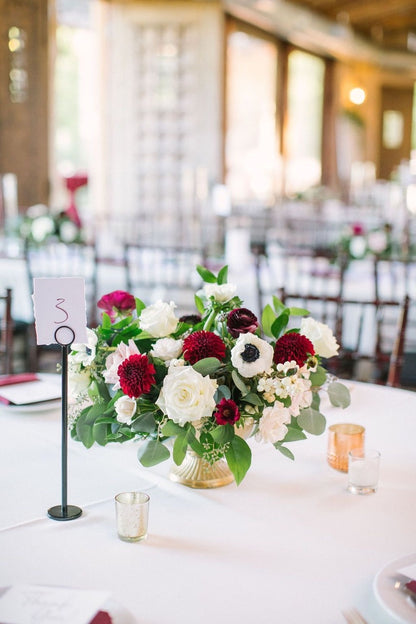 White and Burgundy Wedding Flowers