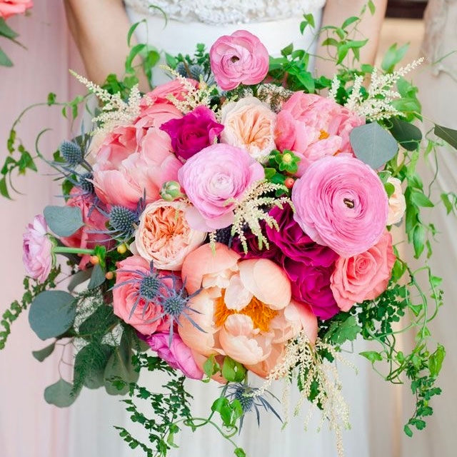 Pinks and Coral Wedding Flowers