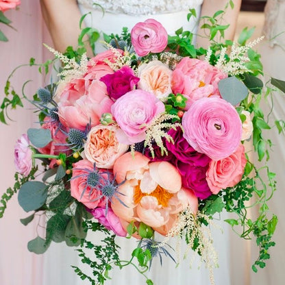 Pinks and Coral Wedding Flowers