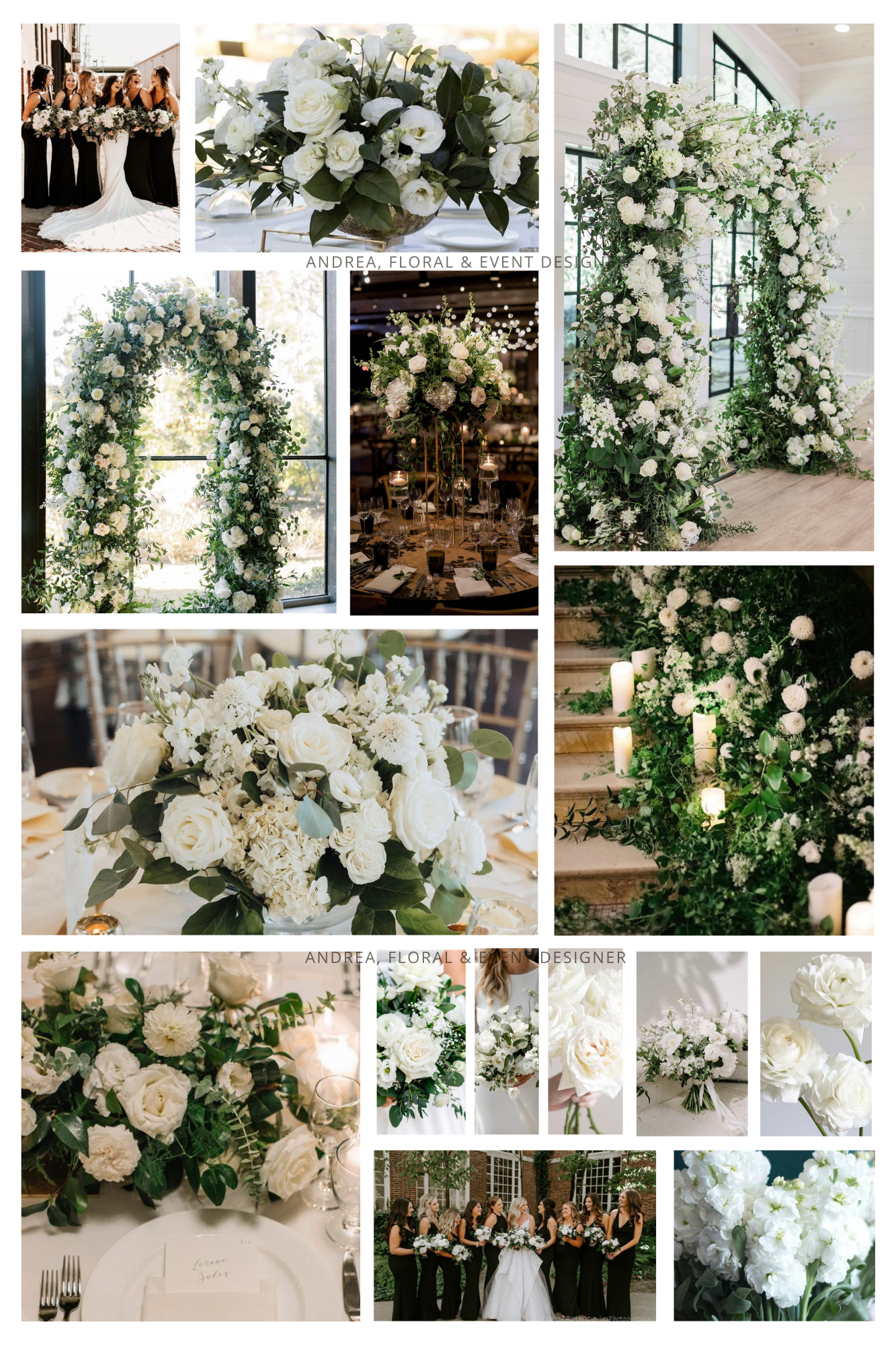 White Flowers- Darker Greenery