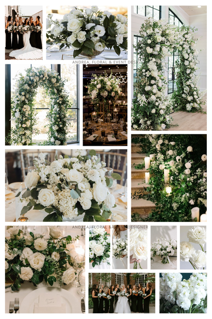 White Flowers- Darker Greenery