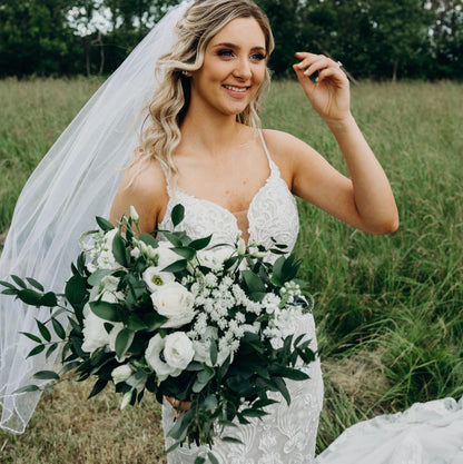 White Flowers- Darker Greenery