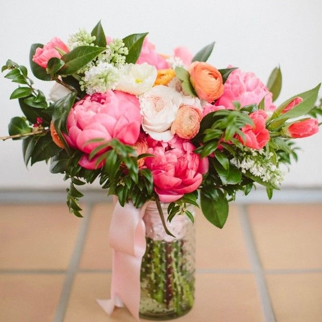 Pinks and Coral Wedding Flowers
