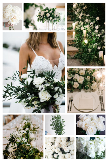 White Flowers- Darker Greenery