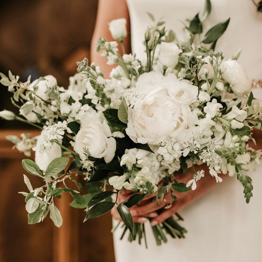 White Flowers- Darker Greenery