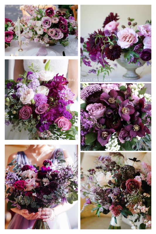 Shades of Purple & Plum Wedding Flowers
