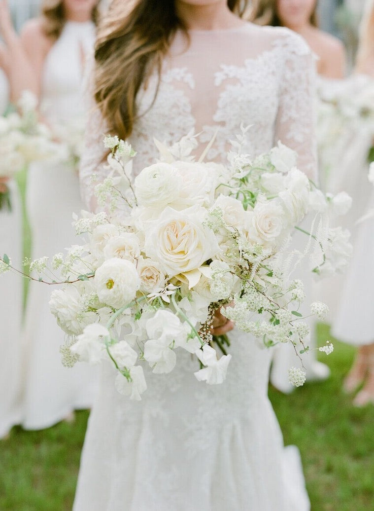White Whimsical Flowers, No Greenery