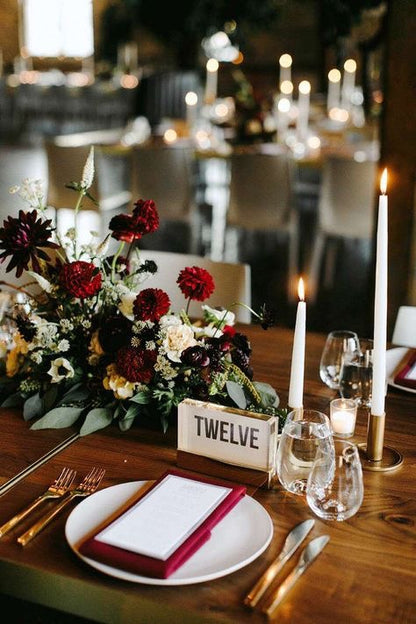 White and Burgundy Wedding Flowers