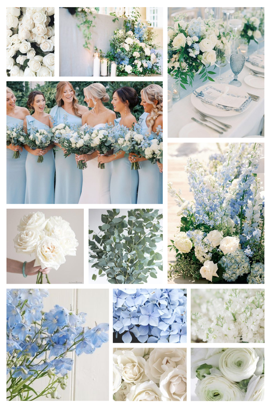 White & Blue Wedding Flowers