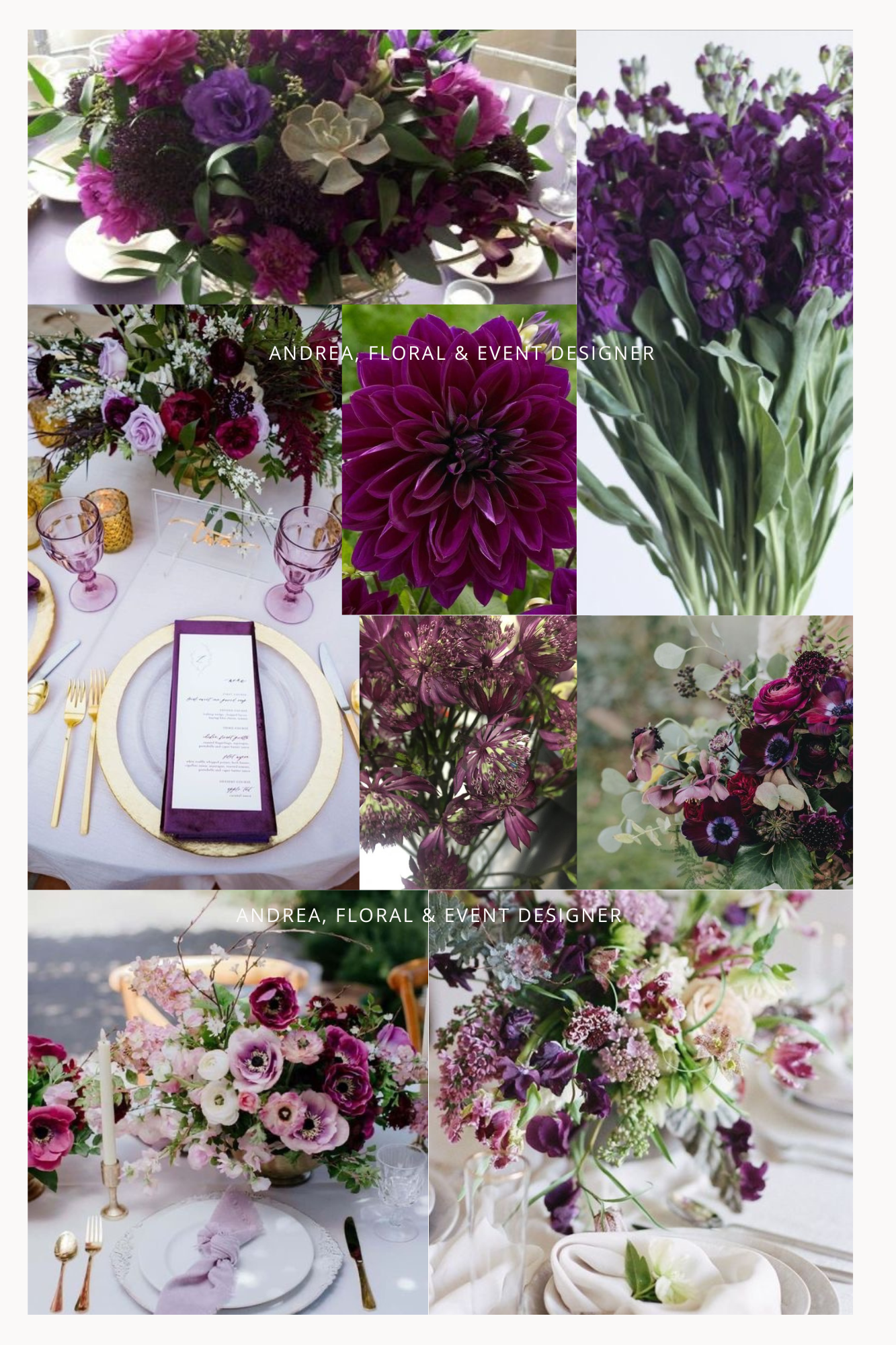 Shades of Purple & Plum Wedding Flowers