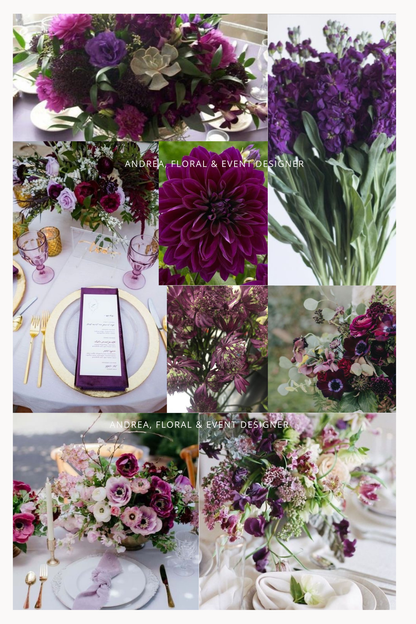 Shades of Purple & Plum Wedding Flowers