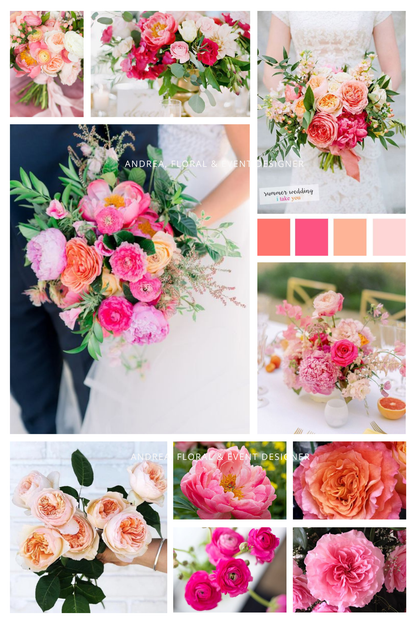 Pinks and Coral Wedding Flowers