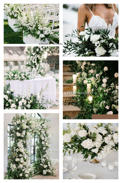 White Flowers- Darker Greenery