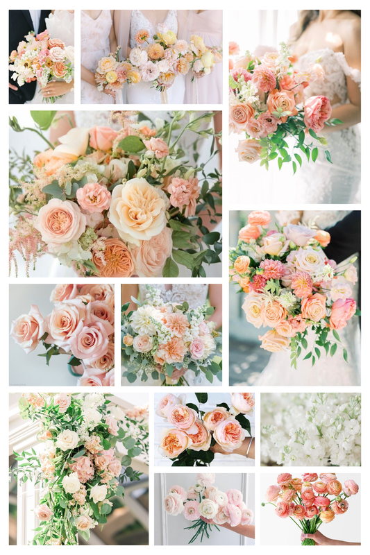 Peach, White and Blush Wedding Flowers