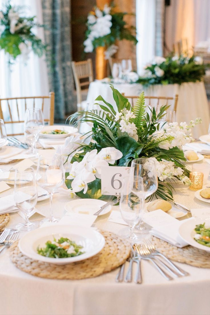 White Flowers- Tropical Greenery