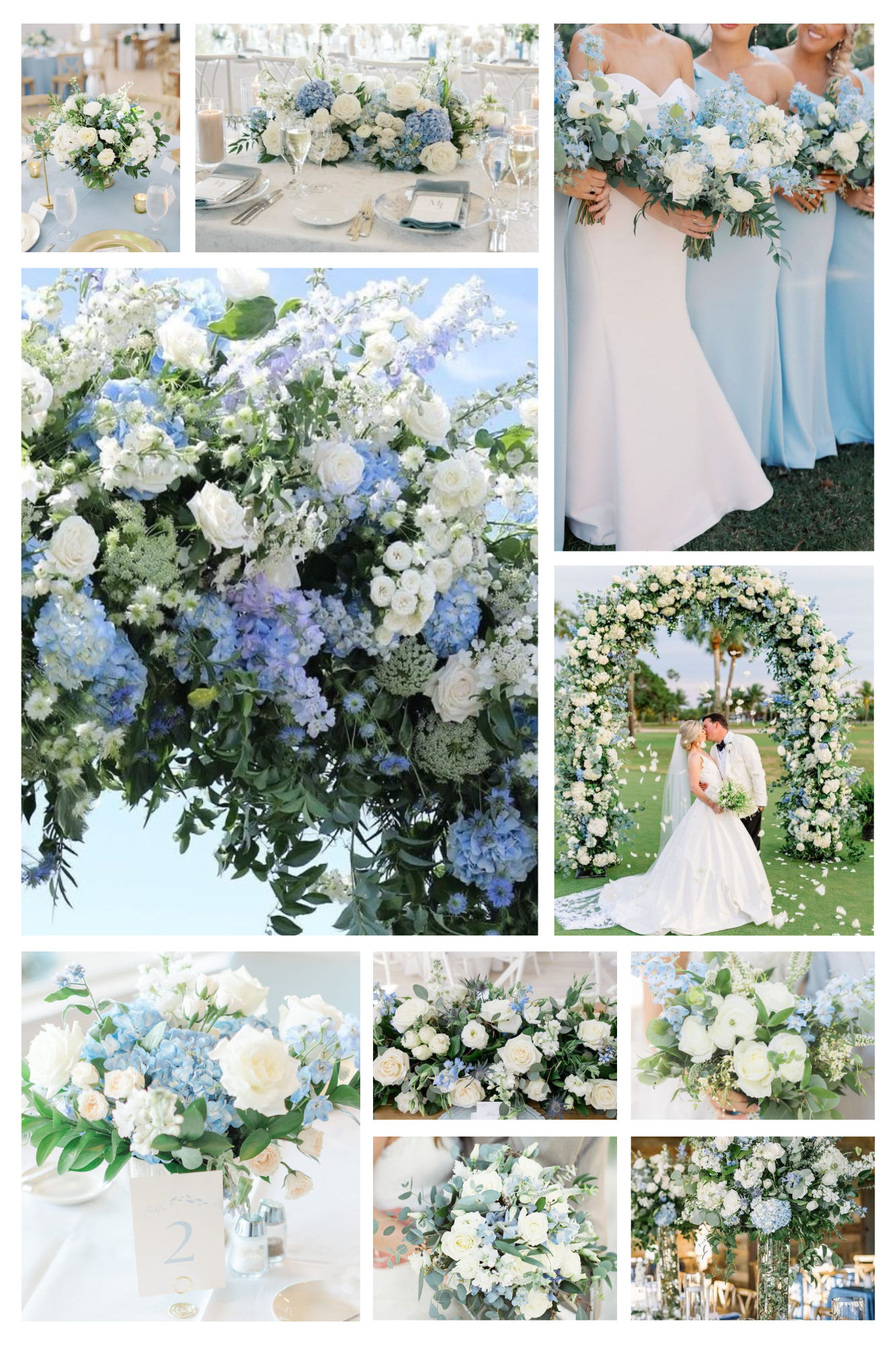 White & Blue Wedding Flowers
