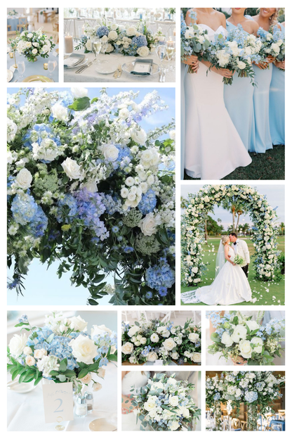 White & Blue Wedding Flowers