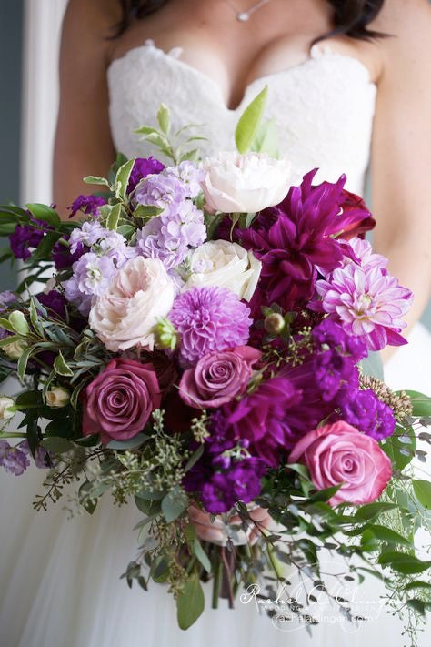 Shades of Purple & Plum Wedding Flowers
