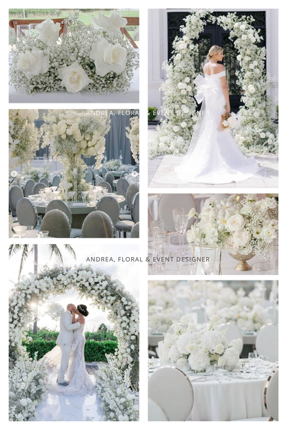 Roses and Baby’s Breath Wedding Flowers