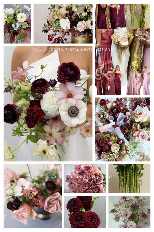 Modern Green, Blush, Burgundy