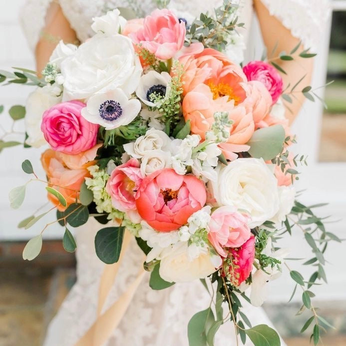 Pinks and Coral Wedding Flowers