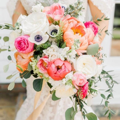 Pinks and Coral Wedding Flowers