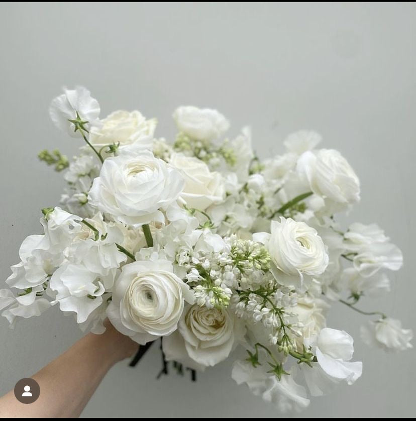 White Whimsical Flowers, No Greenery