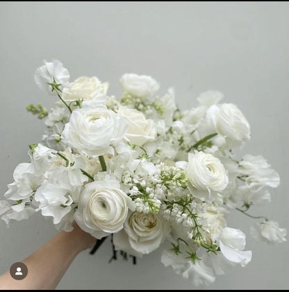 White Whimsical Flowers, No Greenery