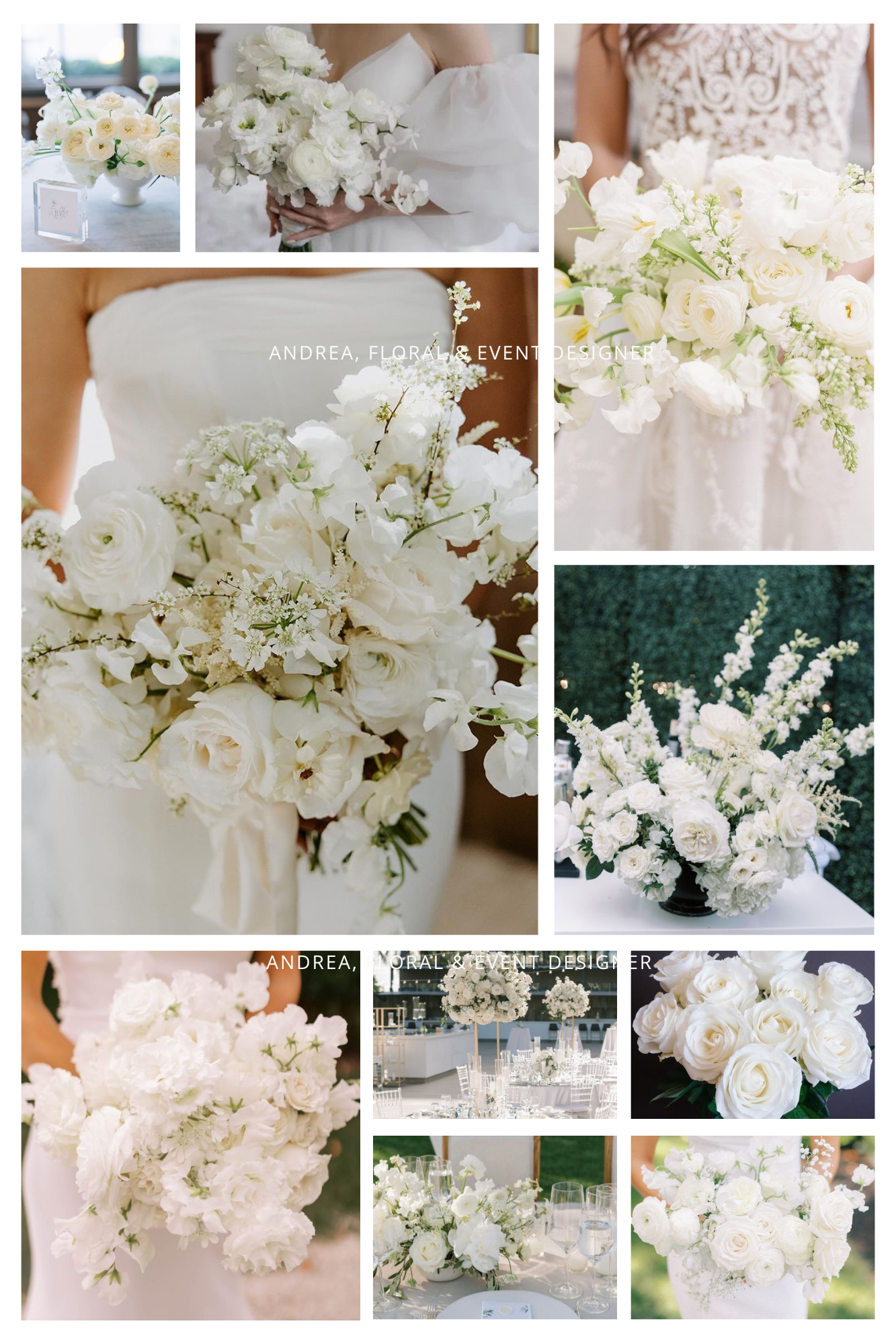 White Whimsical Flowers, No Greenery