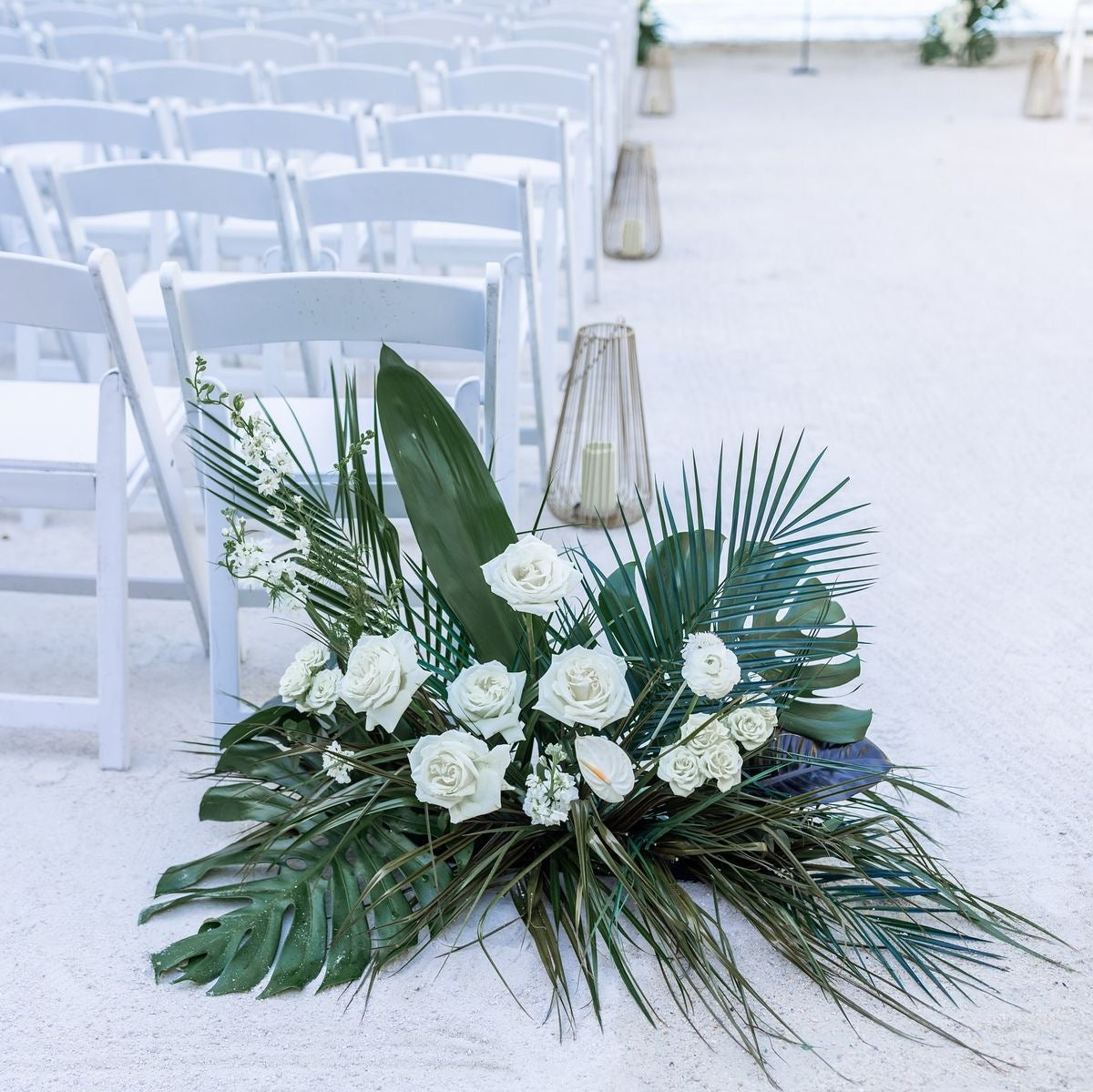 White Flowers- Tropical Greenery