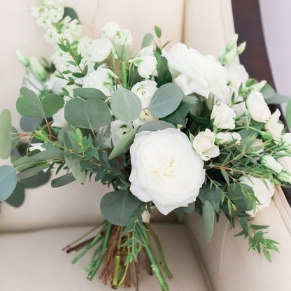 White Flowers- Eucalyptus Greenery