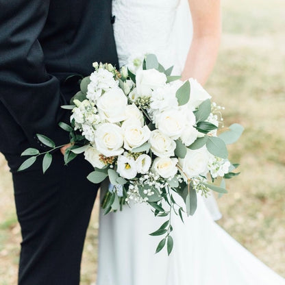 White Flowers- Eucalyptus Greenery