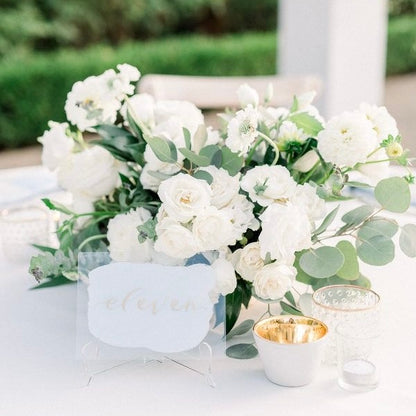 White Flowers- Eucalyptus Greenery