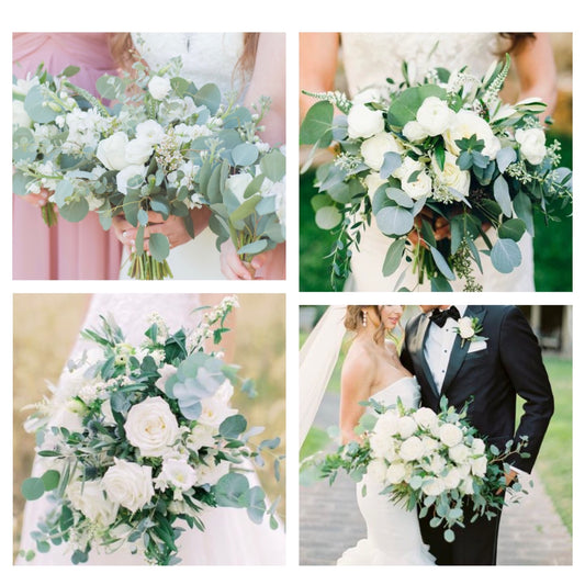 White Flowers- Eucalyptus Greenery