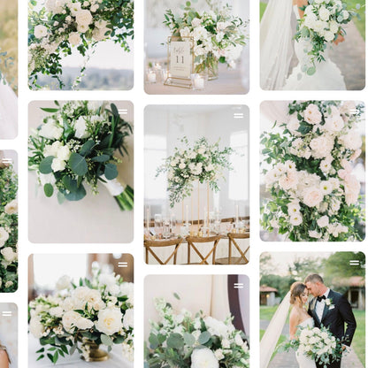 White Flowers- Eucalyptus Greenery