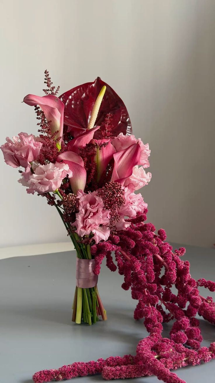 Modern Burgundy and Pink Wedding Flowers